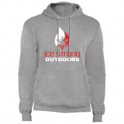 CustomCat Men's Regular Pullover Hooded Sweatshirt Red & White Logo (Athletic Heather, Charcoal, Black, Navy, Royal, Olive) Men's Ice Strong Apparel