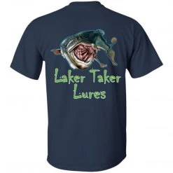 CustomCat Men's Ice Strong Original Logo Front/Laker Taker Back Regular Size Ultra Cotton T-Shirt (11 Color Choices) Laker Taker Lures & Swag