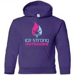 CustomCat Youth Pullover Hoodie Blue & Pink Logo (LOTS Of Color Choices) Kid's Ice Strong Apparel