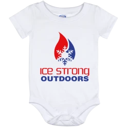 CustomCat Ice Strong Baby Onesie 12 Month Patriotic Logo Infant Ice Strong Apparel