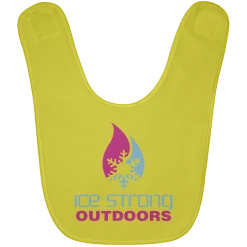 CustomCat Ice Strong Baby Bib Blue & Pink Logo (LOTS Of Bib Color Choices) Infant Ice Strong Apparel