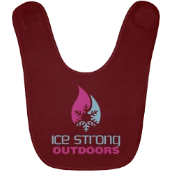 CustomCat Ice Strong Baby Bib Blue & Pink Logo (LOTS Of Bib Color Choices) Infant Ice Strong Apparel