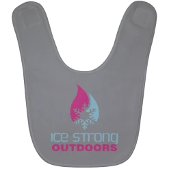 CustomCat Ice Strong Baby Bib Blue & Pink Logo (LOTS Of Bib Color Choices) Infant Ice Strong Apparel