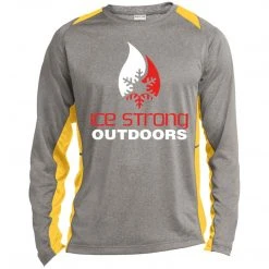 CustomCat Men's Long Sleeve Laker Taker Color Block Shirt - Red/White Logo