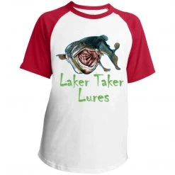CustomCat Youth Laker Taker Lures SS Colorblock Raglan Jersey (6 Color Choices) Laker Taker Lures & Swag