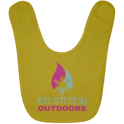 CustomCat Ice Strong Baby Bib Blue & Pink Logo (LOTS Of Bib Color Choices) Infant Ice Strong Apparel