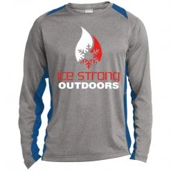 CustomCat Men's Long Sleeve Laker Taker Color Block Shirt - Red/White Logo