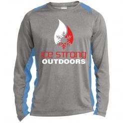 CustomCat Men's Long Sleeve Laker Taker Color Block Shirt - Red/White Logo