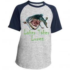 CustomCat Youth Laker Taker Lures SS Colorblock Raglan Jersey (6 Color Choices) Laker Taker Lures & Swag