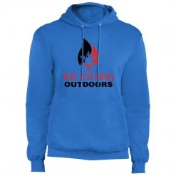 CustomCat Men's Regular Pullover Hooded Sweatshirt Original Logo (Athletic Heather Or Royal Blue)