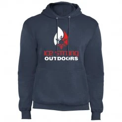 CustomCat Men's Regular Pullover Hooded Sweatshirt Red & White Logo (Athletic Heather, Charcoal, Black, Navy, Royal, Olive) Men's Ice Strong Apparel