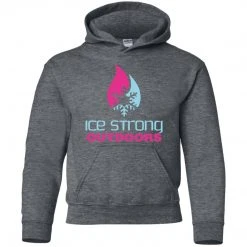 CustomCat Youth Pullover Hoodie Blue & Pink Logo (LOTS Of Color Choices) Kid's Ice Strong Apparel