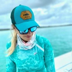 DSG Emery Neck Gaiter - UPF 50+ - Pink Bones, Blue Fish Hooks Or White Coral