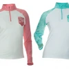 DSG Realtree Fishing® Camo 1/4 Zip Shirt - UPF 50 - Salmon Or Aqua Fancy-Ladies Only!