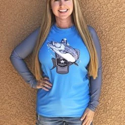 Rockstarlette Fishing And Beer Fishing Logo, UPF 40, Sun Shirt/Rash Guard