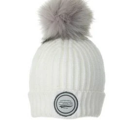 DSG Folded Pom Beanie - White, Mushroom Or Charcoal