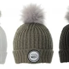 DSG Folded Pom Beanie - White, Mushroom Or Charcoal