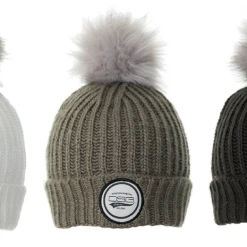 DSG Folded Pom Beanie - White, Mushroom Or Charcoal