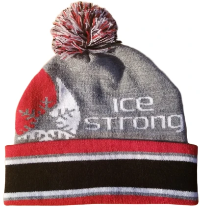 Ice Strong Outdoors Gray Pom Beanie Fancy-Ladies Only! 3 Ice Strong Outdoors Gray Pom Beanie Fancy-Ladies Only!