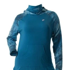 DSG Nora Realtree Fishing® Pattern Hooded Fishing Shirt - UPF 50+ - Salmon, Navy Or Aqua