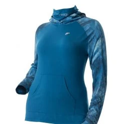 DSG Nora Realtree Fishing® Pattern Hooded Fishing Shirt - UPF 50+ - Salmon, Navy Or Aqua