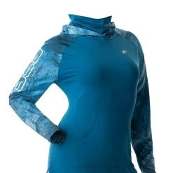 DSG Nora Realtree Fishing® Pattern Hooded Fishing Shirt - UPF 50+ - Salmon, Navy Or Aqua