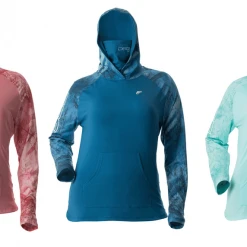DSG Nora Realtree Fishing® Pattern Hooded Fishing Shirt - UPF 50+ - Salmon, Navy Or Aqua