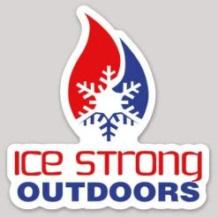 Ice Strong Outdoors Patriotic Die Cut Sticker 5" Swag