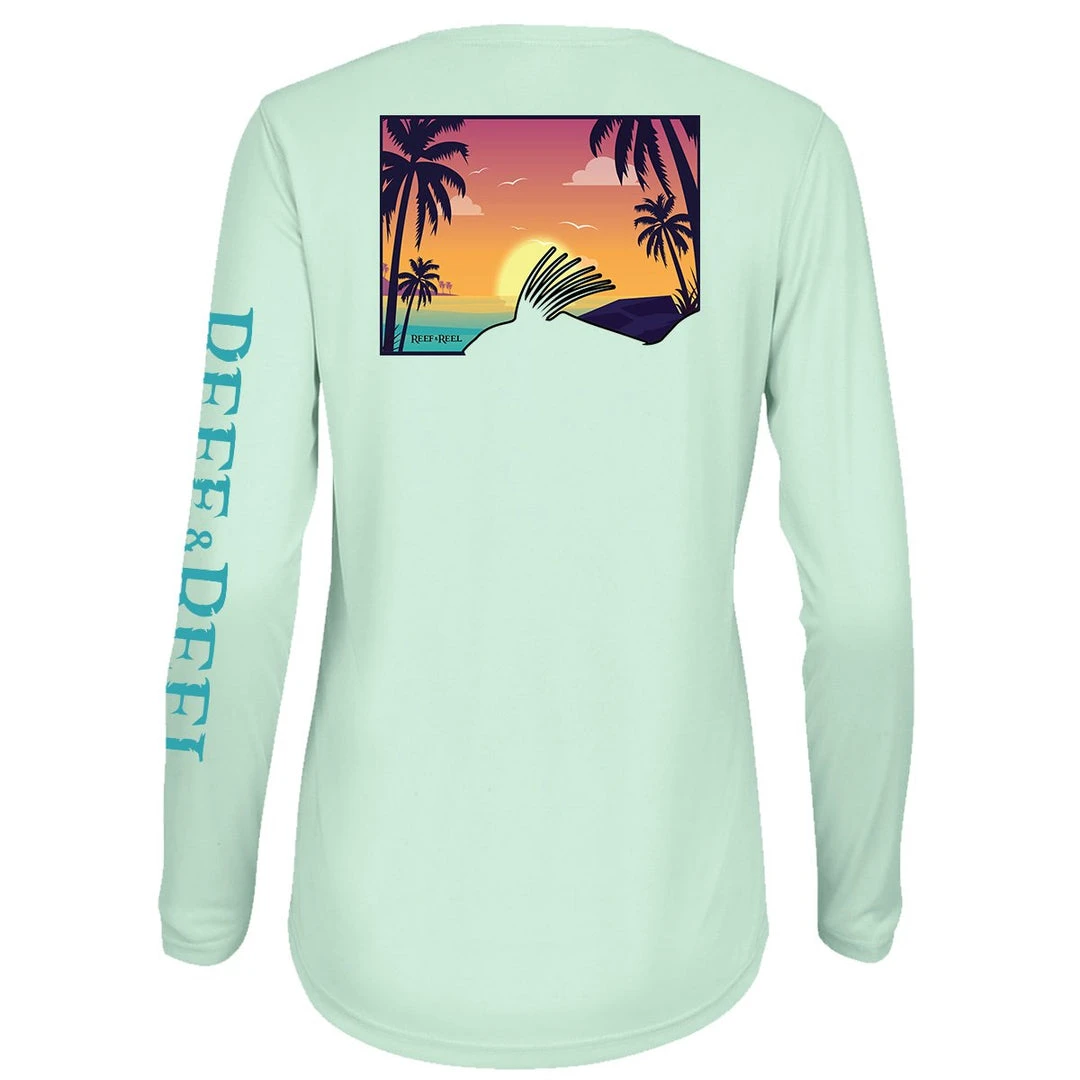 Fancy-Ladies Only! Reef & Reel Women's Sunset Rooster Performance LS Shirt 8 Fancy-Ladies Only! Reef & Reel Women's Sunset Rooster Performance LS Shirt