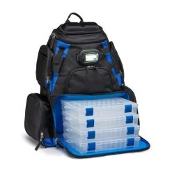Ice Strong Outdoors Vexan Fishing Backpack Tackle Box W/Removable LED Light & 4X 3600 Tackle Trays