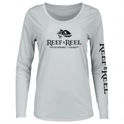 Reef & Reel Women's Floating Fish Big Logo Performance LS Shirt Fancy-Ladies Only!