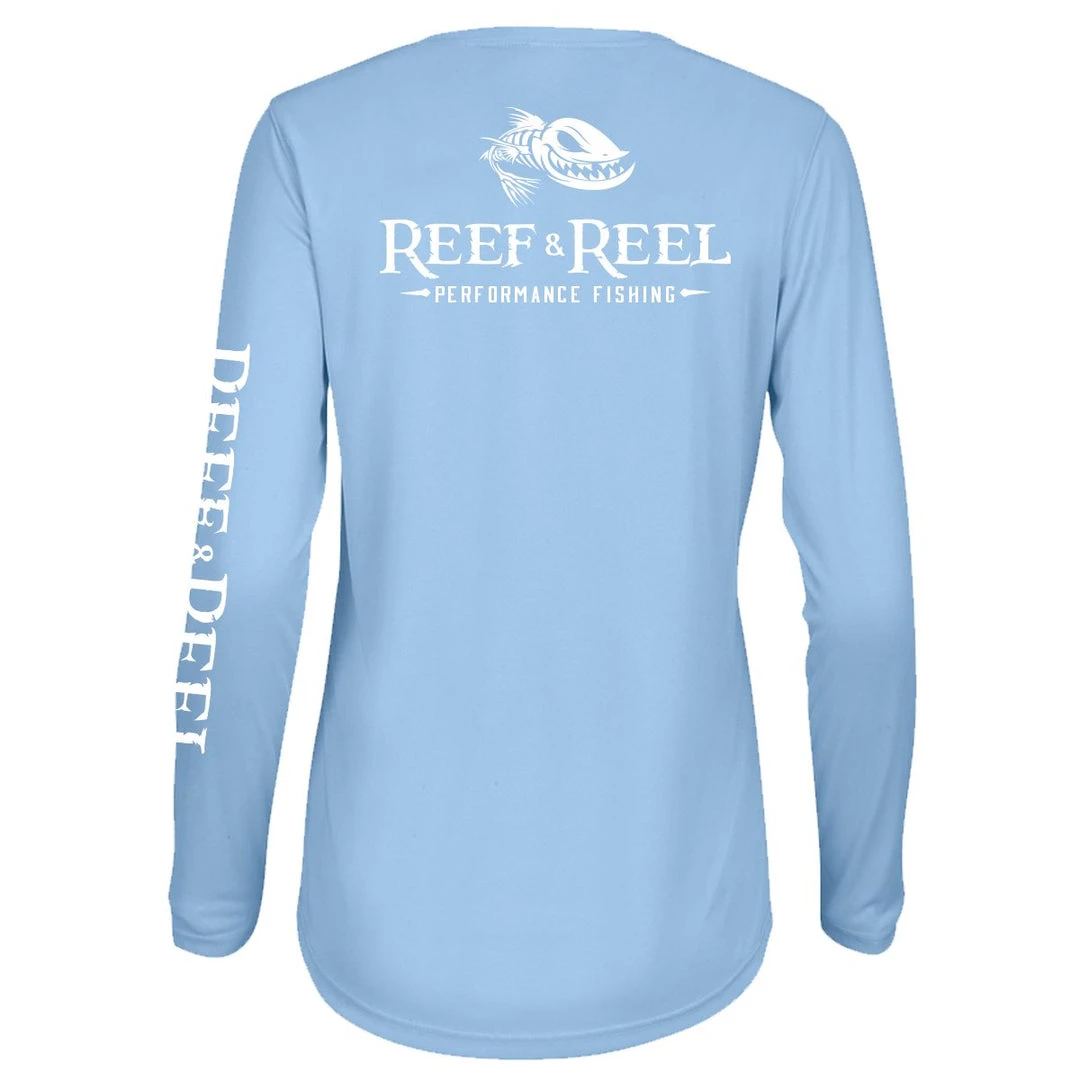 Reef & Reel Women's Floating Fish Back Women's Performance LS Shirt 4 Reef & Reel Women's Floating Fish Back Women's Performance LS Shirt