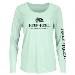 Reef & Reel Women's Floating Fish Big Logo Performance LS Shirt Fancy-Ladies Only!